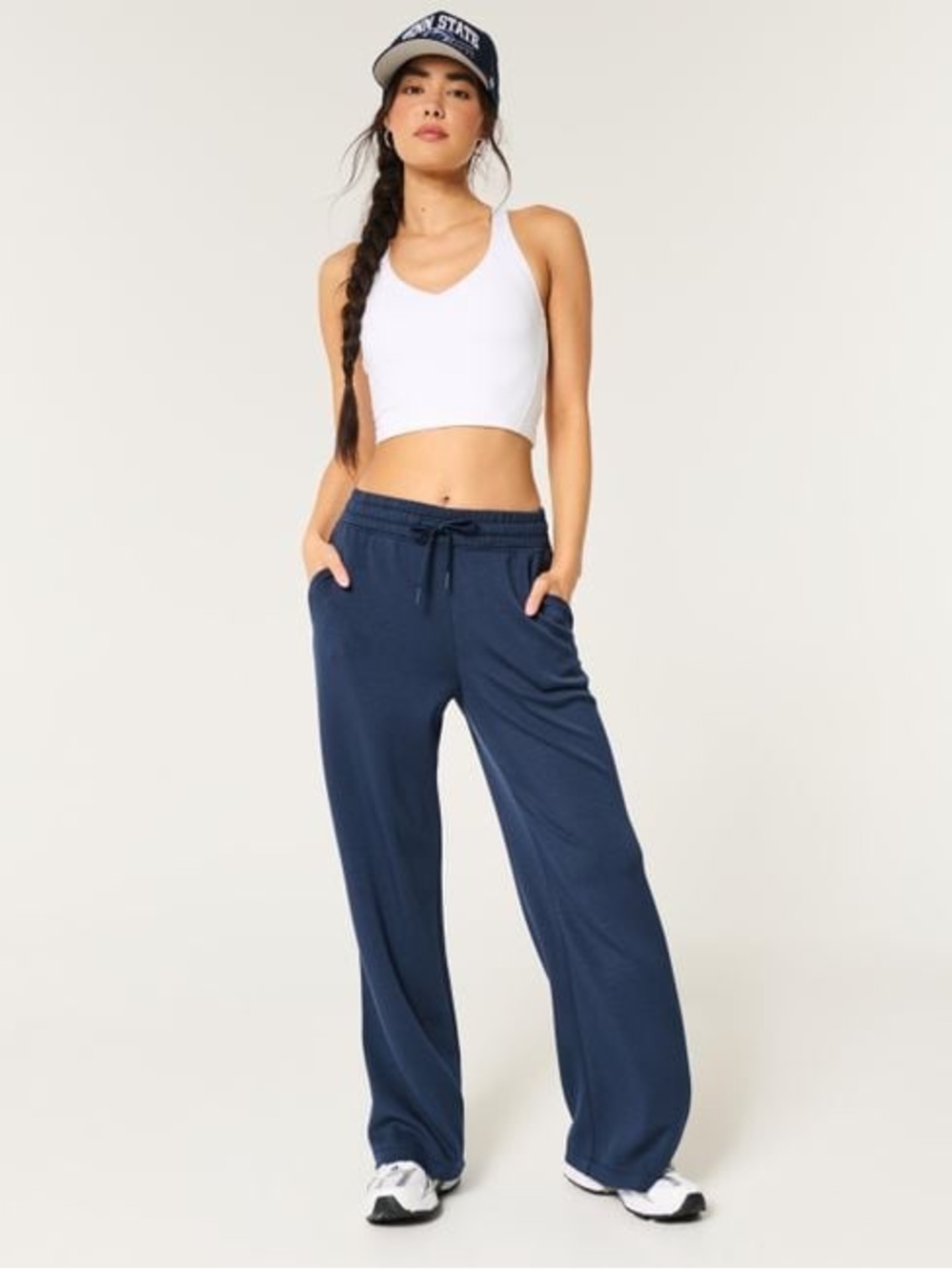 Gilly Hicks Cooldown Wide Leg Lounge Sweatpants Navy Size Small